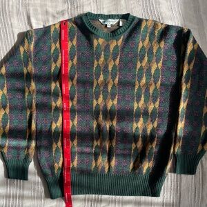 Vintage 90s Philippe Venet Wool Knit Sweater XL Oversized Coogi Style